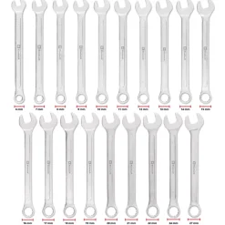 E-Case 19-pc. Tool Pad Combination Spanners