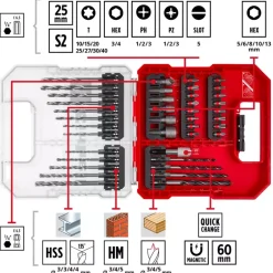 L-CASE 40-pc. Bit and Drill Bit Set for Wood, Masonry and Metal