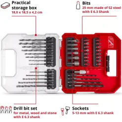 L-CASE 40-pc. Bit and Drill Bit Set for Wood, Masonry and Metal