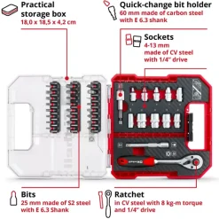 L-CASE 37-pc. Bit and Ratchet Set