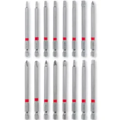 M-CASE 16-pc. Bit Set, Extra Long, 90 mm