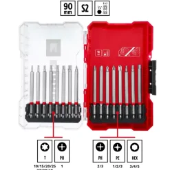 M-CASE 16-pc. Bit Set, Extra Long, 90 mm