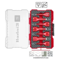M-CASE 7-pc. Diamond Tile Drill Bit Set, M14, Ø 6–14 mm