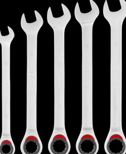 5-pc. Combination Ratcheting Spanner Set, Ø 10–19 mm