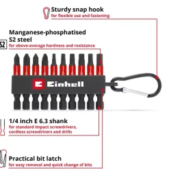 10-pc. Impact Bit Set with Carabiner, Pocket Set, 50 mm