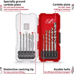 S-CASE 10-pc. TCT Tile Drill Bit Set
