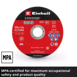 Thin Cutting Discs, Ø 125 x 1 mm, 5 pcs.