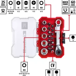 XS-CASE 21-pc. Bit Set with Ratchet