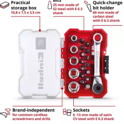 XS-CASE 21-pc. Bit Set with Ratchet