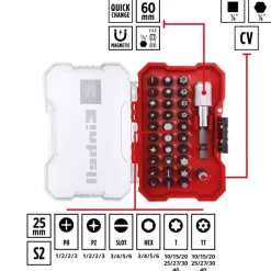 XS-CASE 32-pc. S2 Steel Bit Set