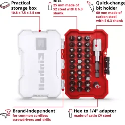 XS-CASE 32-pc. S2 Steel Bit Set