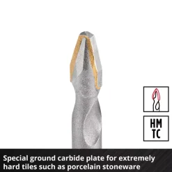 XS-CASE 4-pc. TCT Tile Drill Bit Set, Ø 5–10 mm